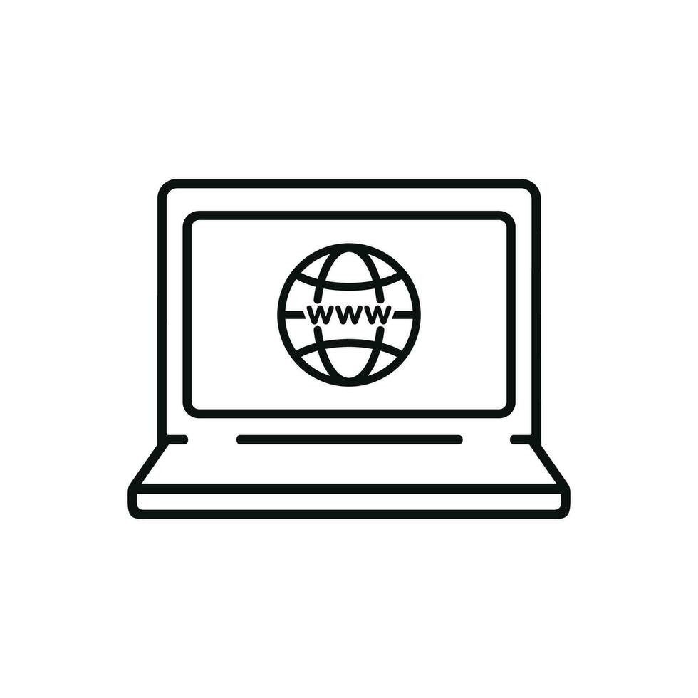 Laptop browser icon isolated on white background vector