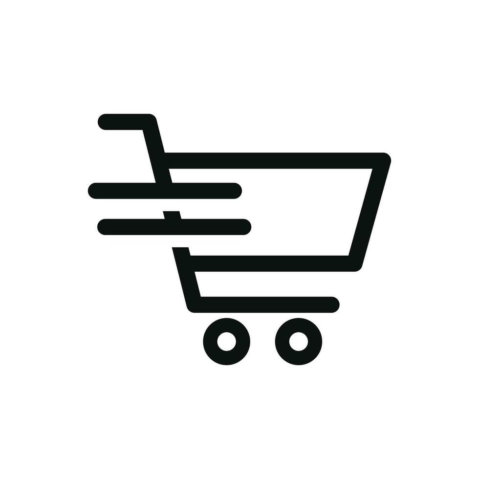 Shopping cart icon isolated on white background vector