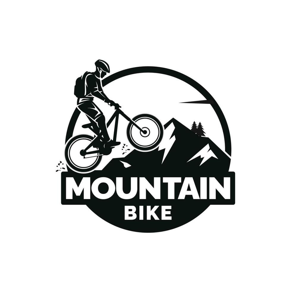 vector de diseño de logotipo de bicicleta de montaña