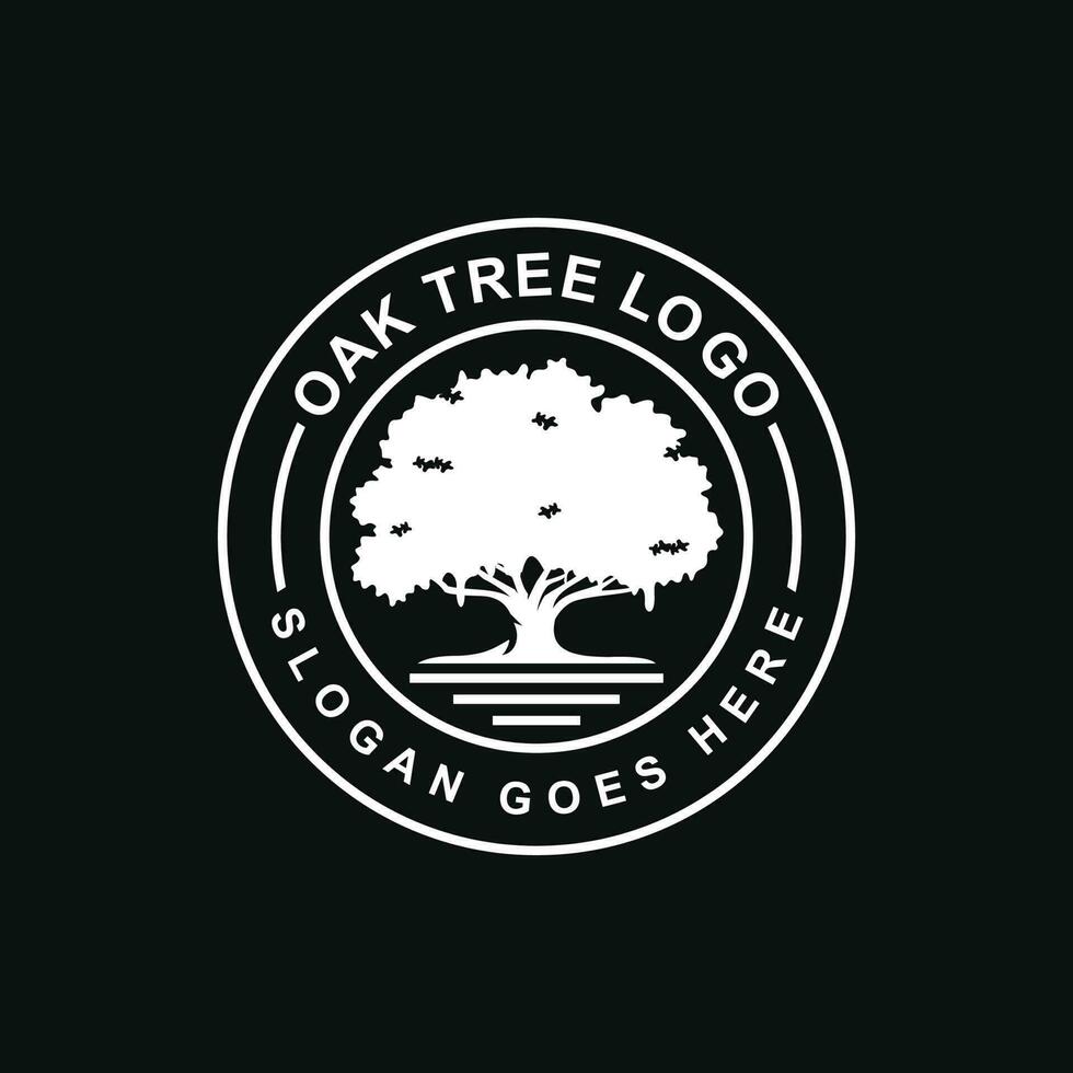 Oak tree logo design vector