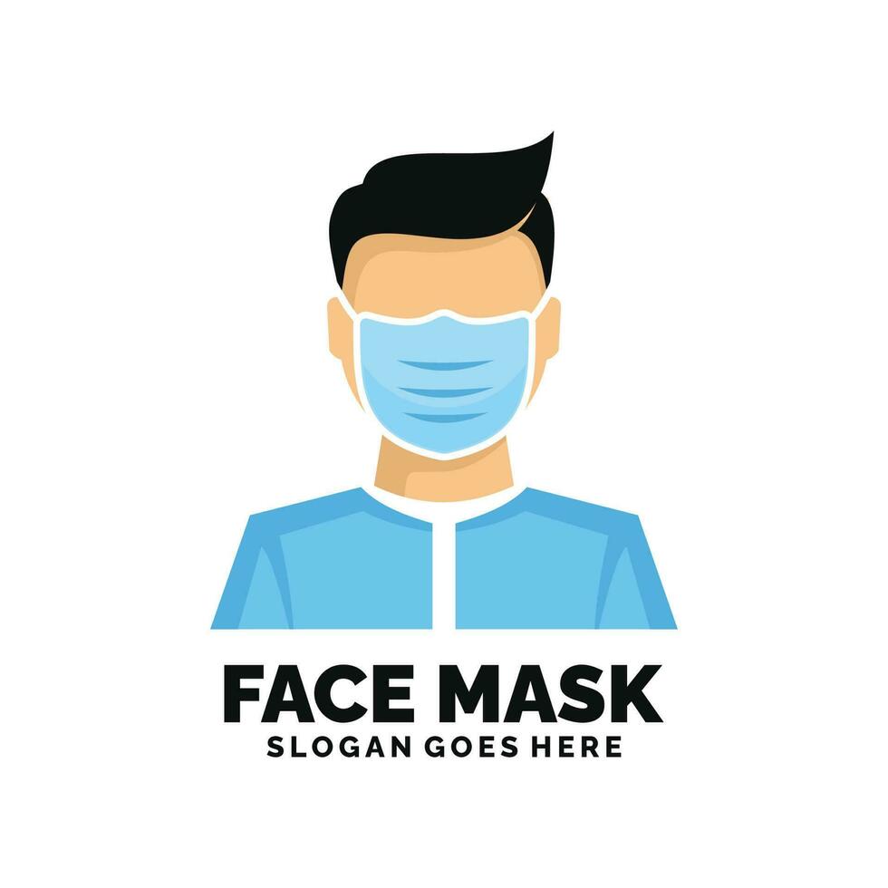 Face mask logo design vector illustration