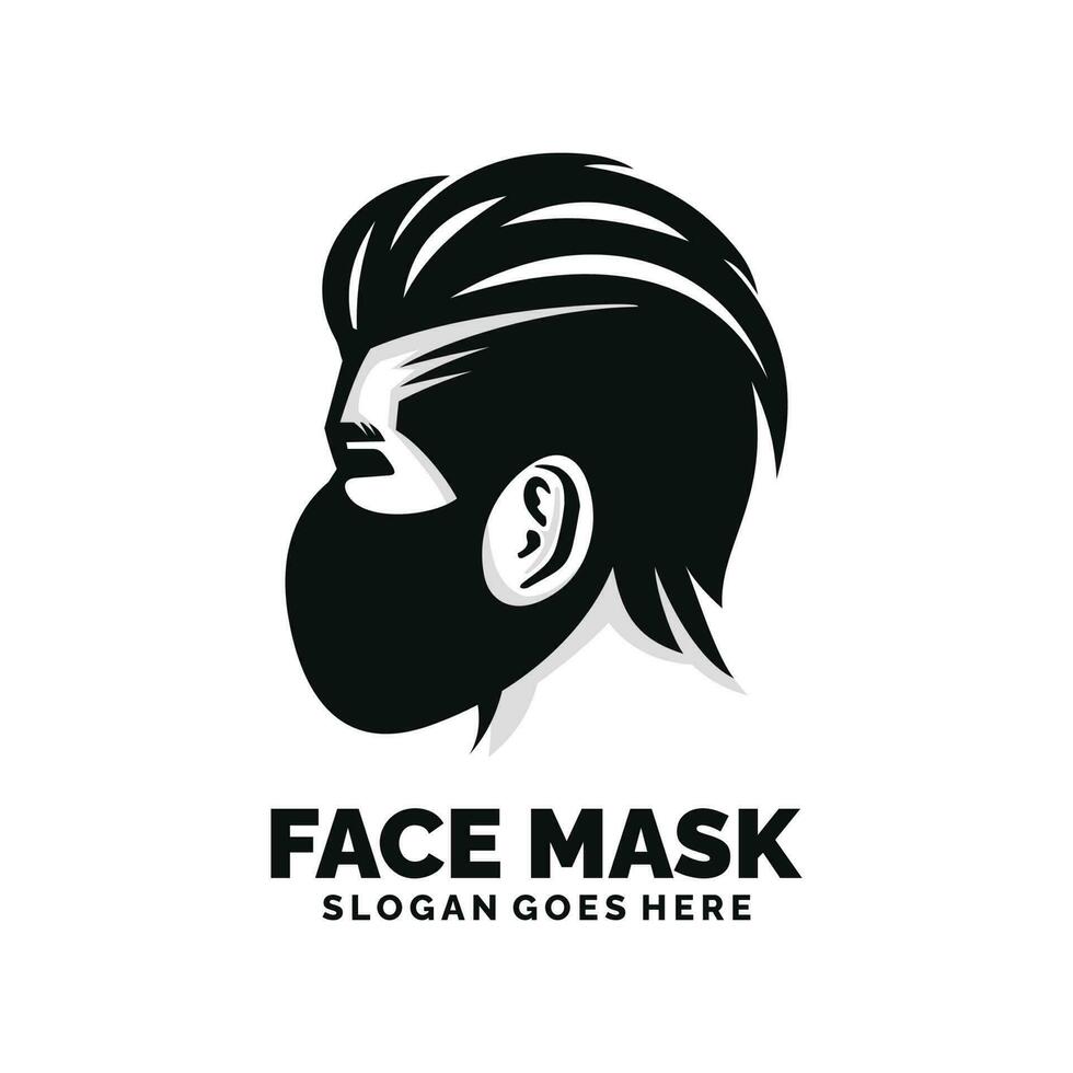 cara máscara logo diseño vector ilustración