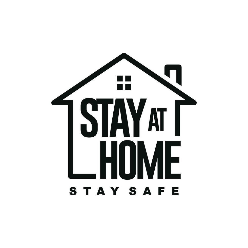 Stay at home vector illustration