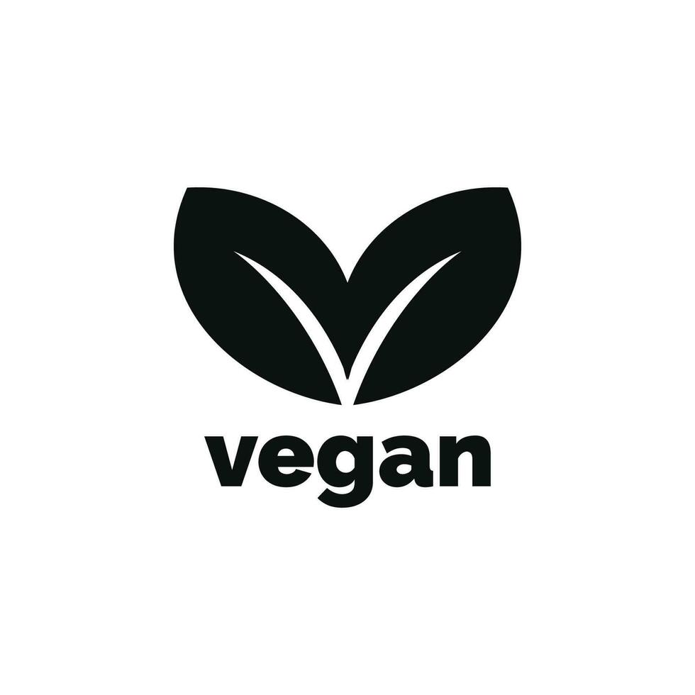 Vegan icon logo isolated on white background vector