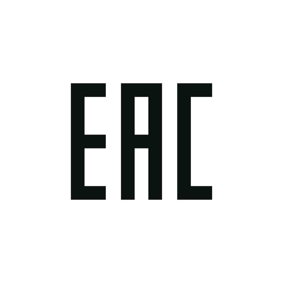 eac marca icono aislado en blanco antecedentes vector