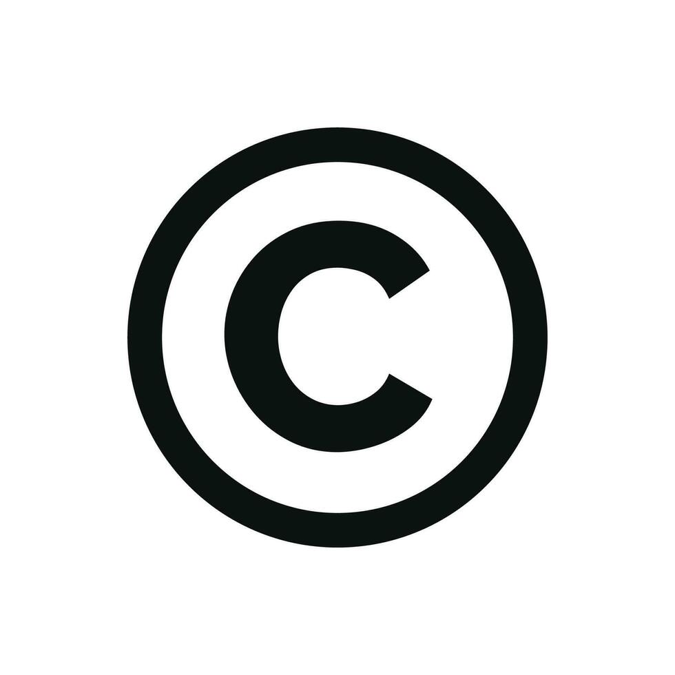 Copyright icon isolated on white background vector