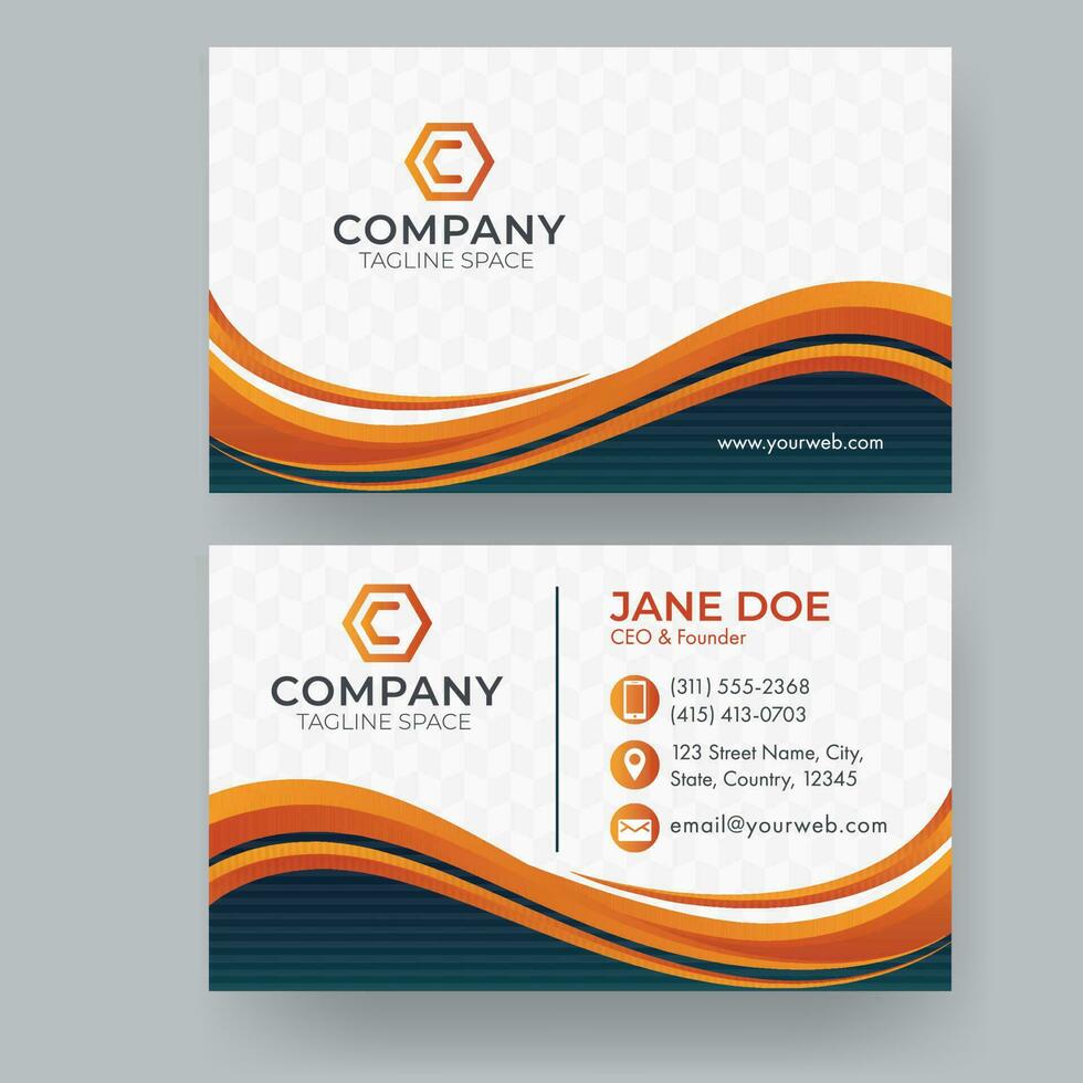 Modern Business Card Design with Front and Back Presentation. vector