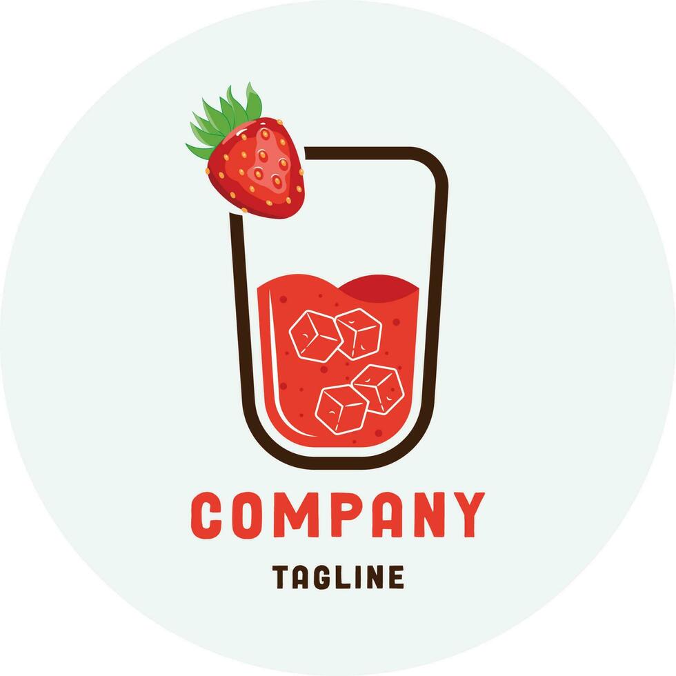 Strawberry Juice Logo The Illustration vector