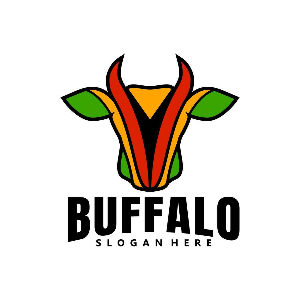 búfalo logo icono diseño vector