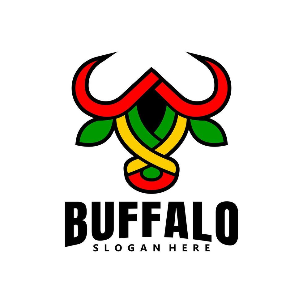 búfalo logo icono diseño vector