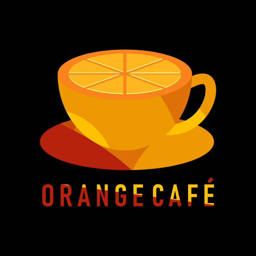 orange cafe logo icon design vector