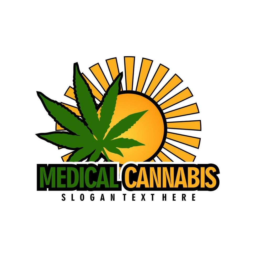 medical cannabis logo design vector