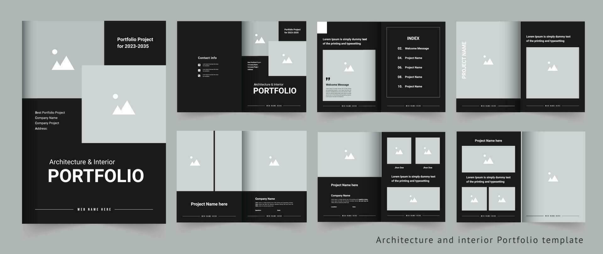 Modern and creative architecture portfolio or interior portfolio or project portfolio design template vector