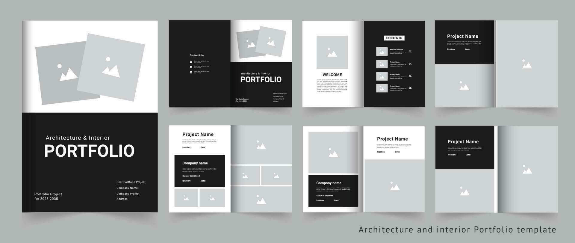 Architecture portfolio or portfolio design template or real estate portfolio vector