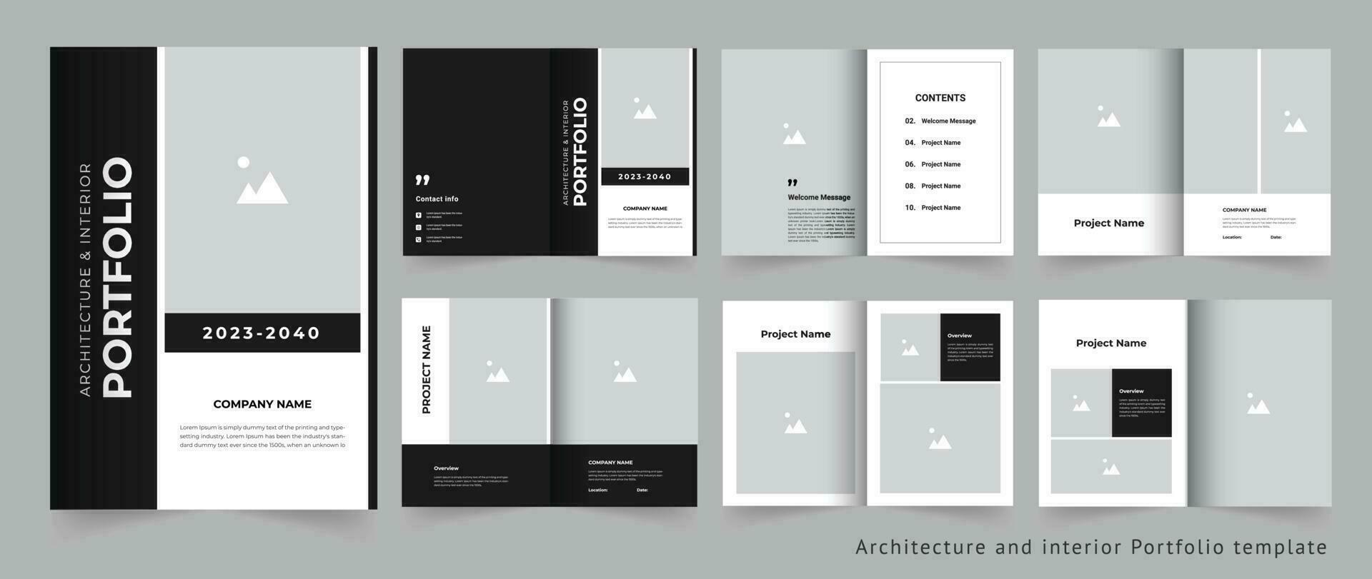 Architecture portfolio or real estate portfolio or interior company portfolio design template vector