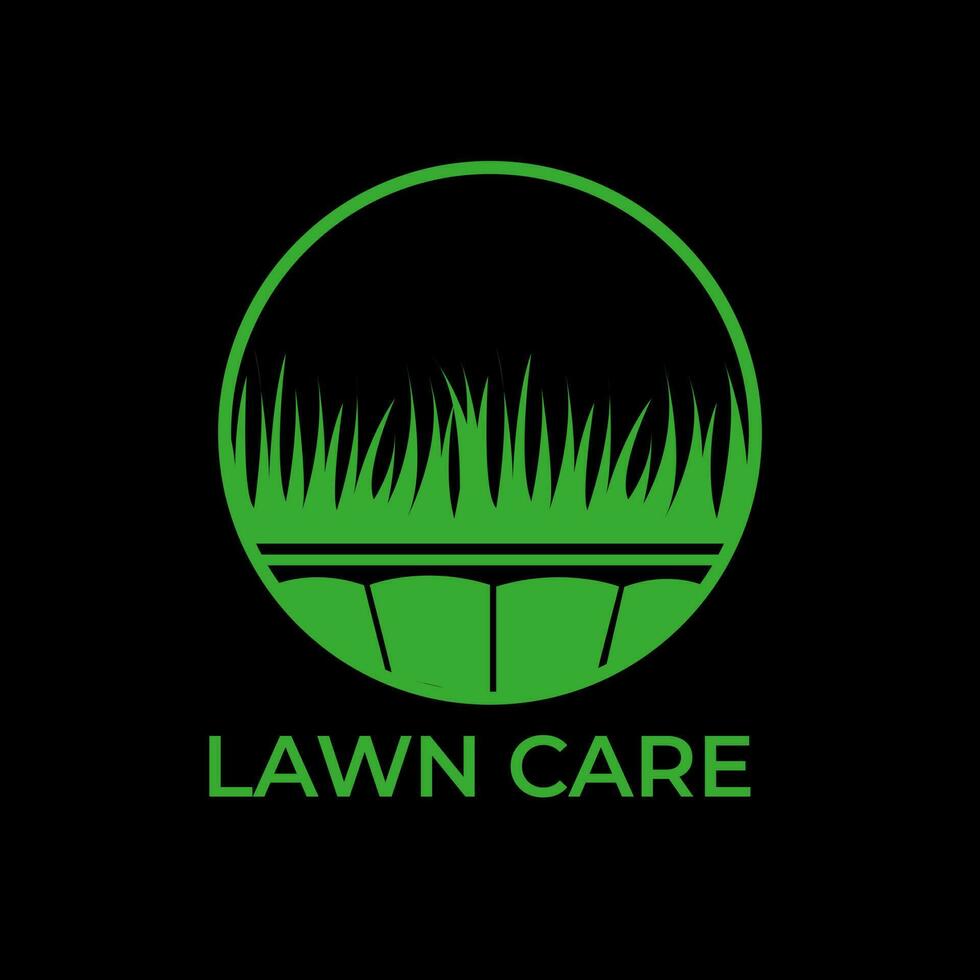 Lawn care circle green logo pro vector