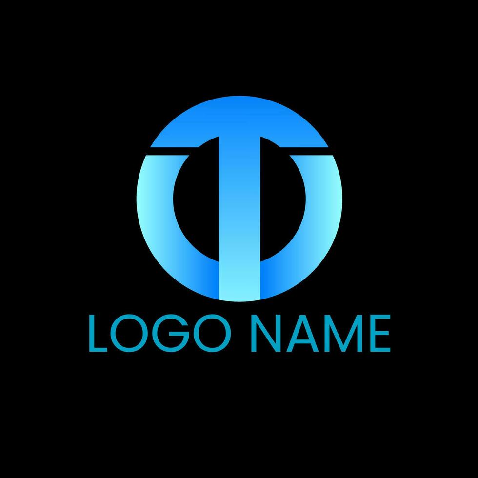 TC circle gradient monogram logo design pro vector