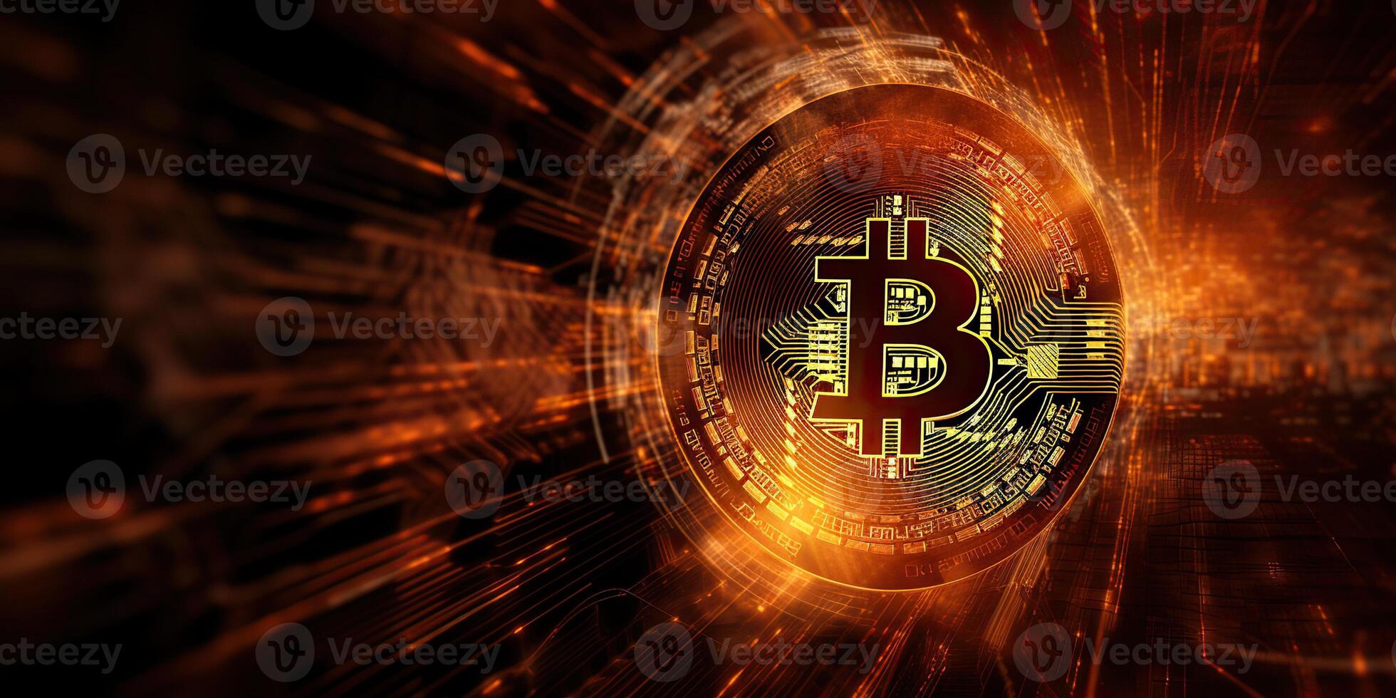 BTC Bitcoin future currency illustration. Can be used for graphics ...