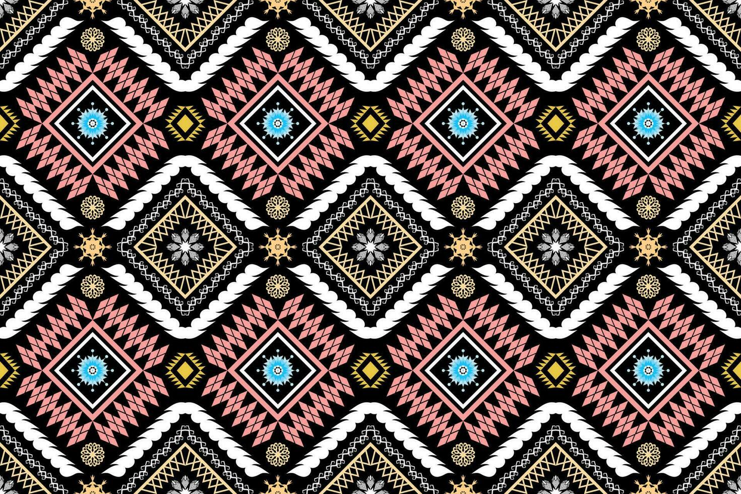 Ethnic Figure aztec embroidery style. Geometric ikat oriental traditional art pattern.Design for ethnic background,wallpaper,fashion,clothing,wrapping,fabric,element,sarong,graphic,vector illustration vector