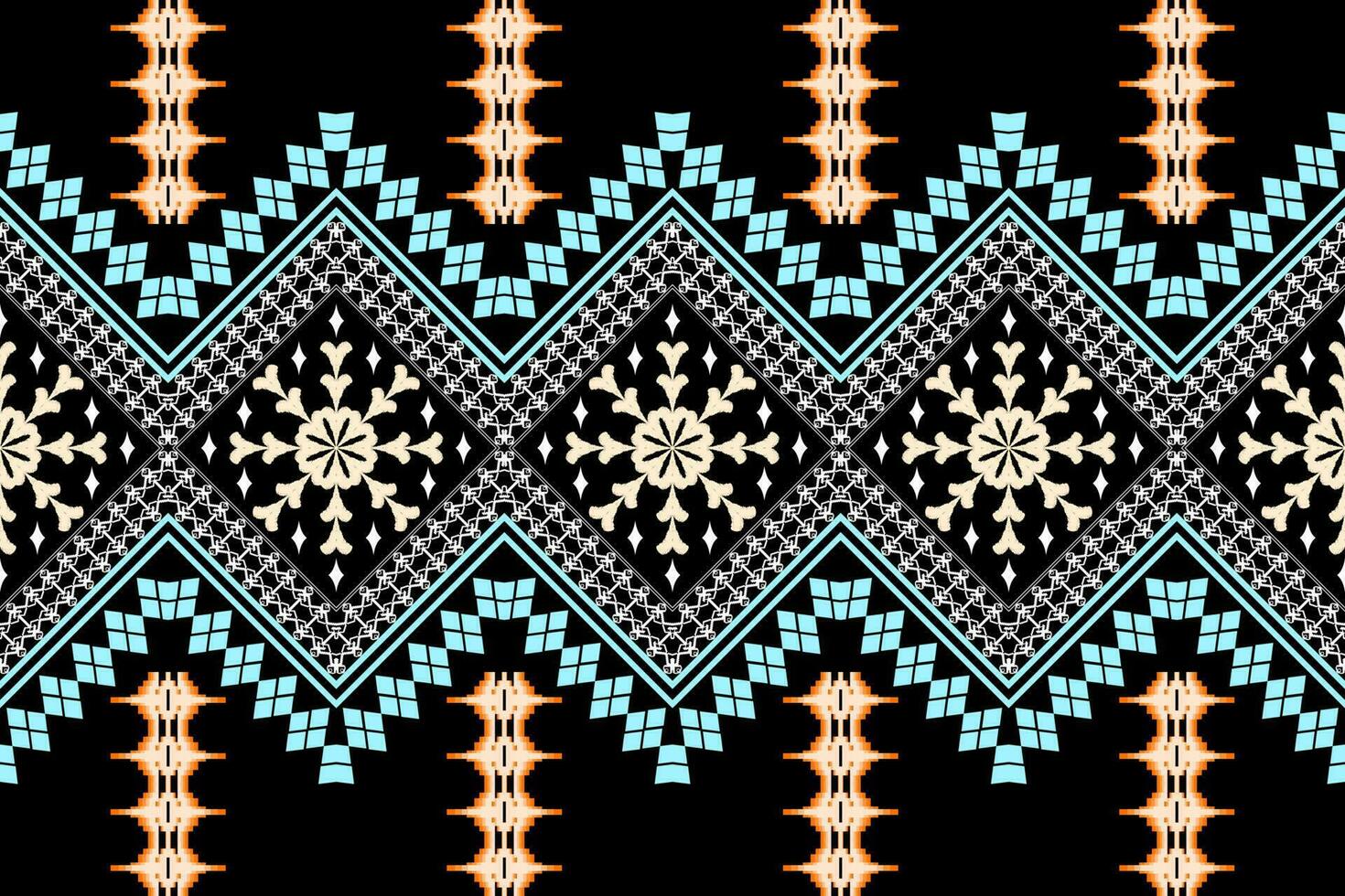 Ethnic Figure aztec embroidery style. Geometric ikat oriental traditional art pattern.Design for ethnic background,wallpaper,fashion,clothing,wrapping,fabric,element,sarong,graphic,vector illustration vector