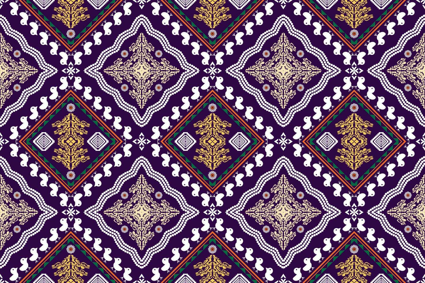 Ethnic Figure aztec embroidery style. Geometric ikat oriental traditional art pattern.Design for ethnic background,wallpaper,fashion,clothing,wrapping,fabric,element,sarong,graphic,vector illustration vector