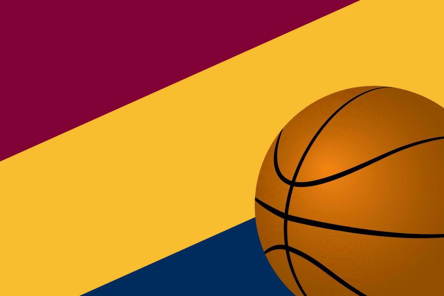 basketball with color theme background of professional basketball team. vector of red orange yellow and navy blue bakcground for basketball team