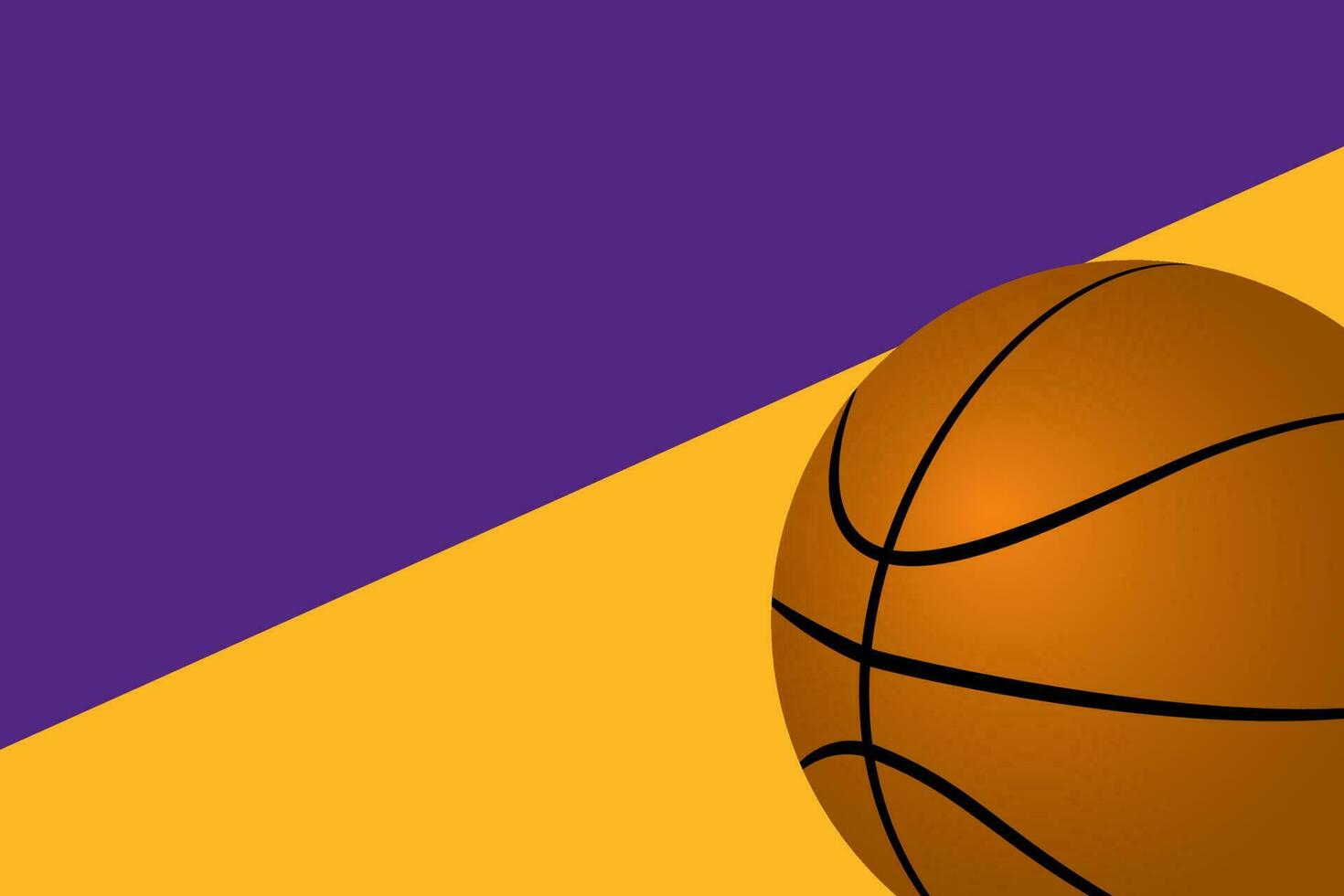 basketball with color theme background of professional basketball team. vector of purple and yellow bakcground for basketball team