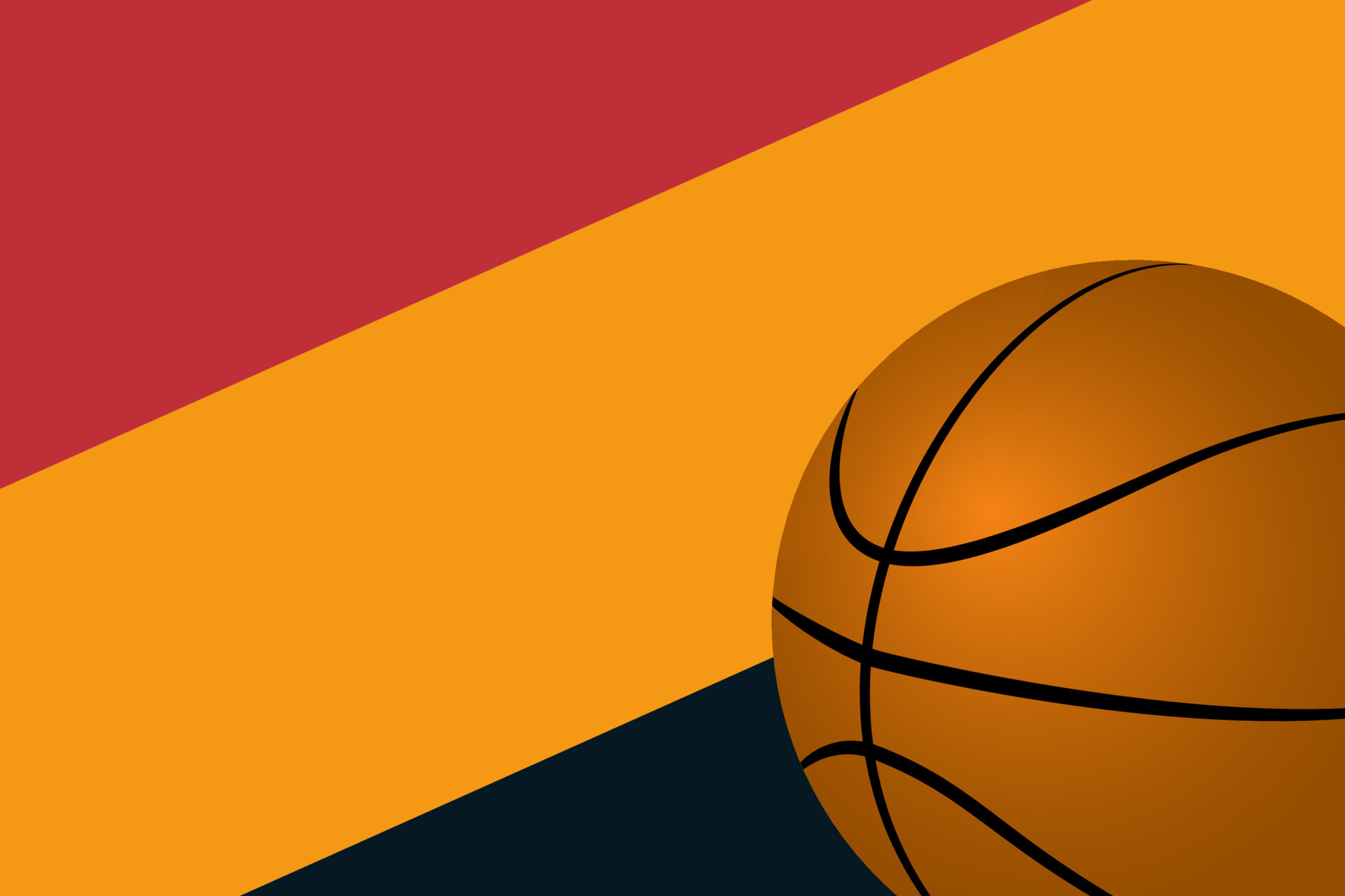 basketball with color theme background of professional basketball team