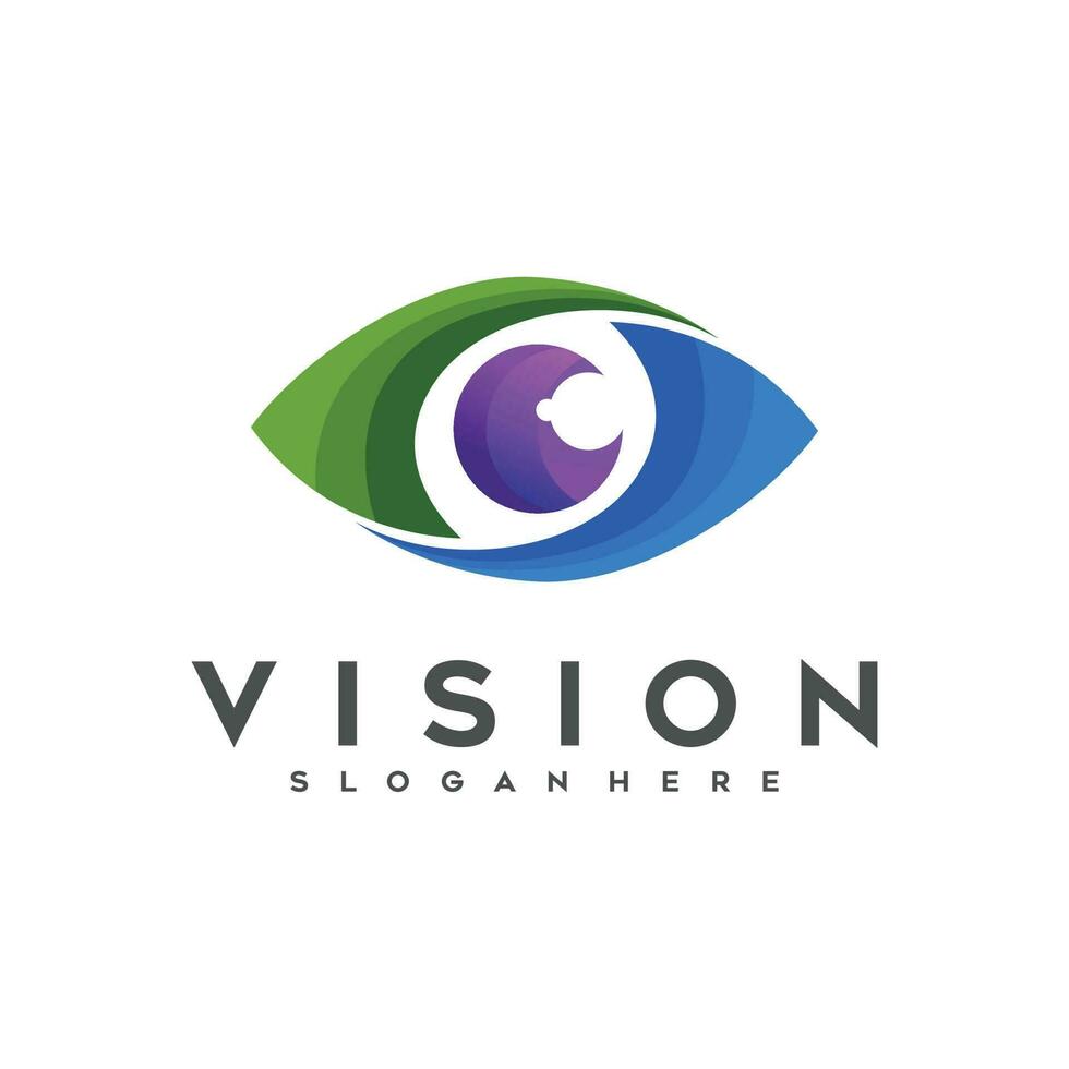 Eye vector logo colorful gradient illustrations