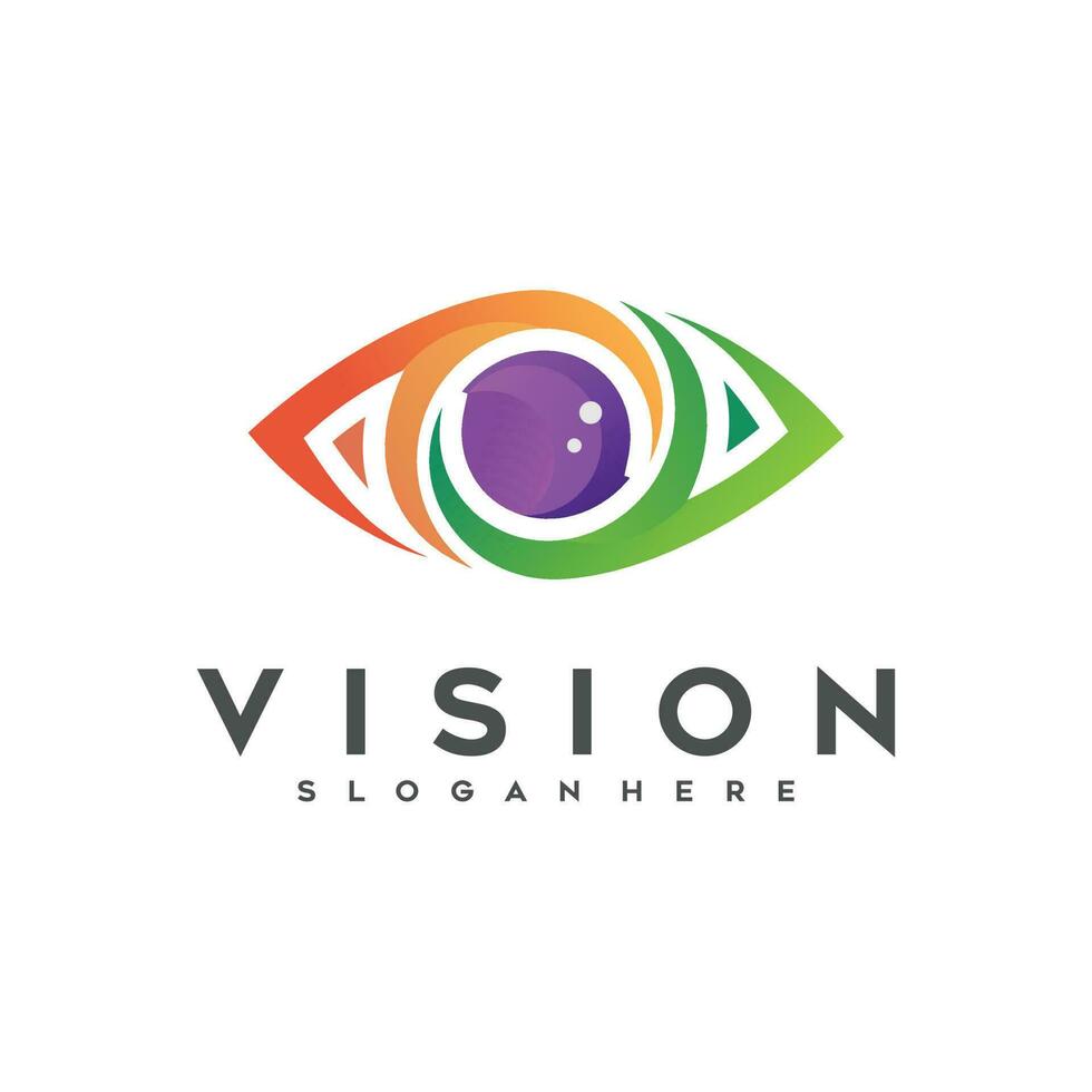 Eye vector logo colorful gradient illustrations