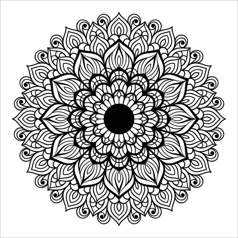 Mandala coloring page for coloring book interior vector