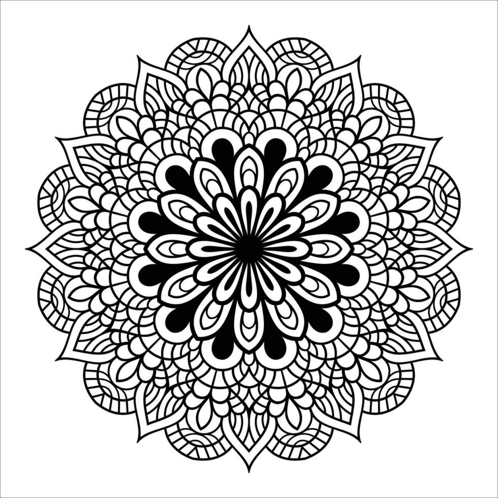 Mandala coloring page for coloring book interior vector