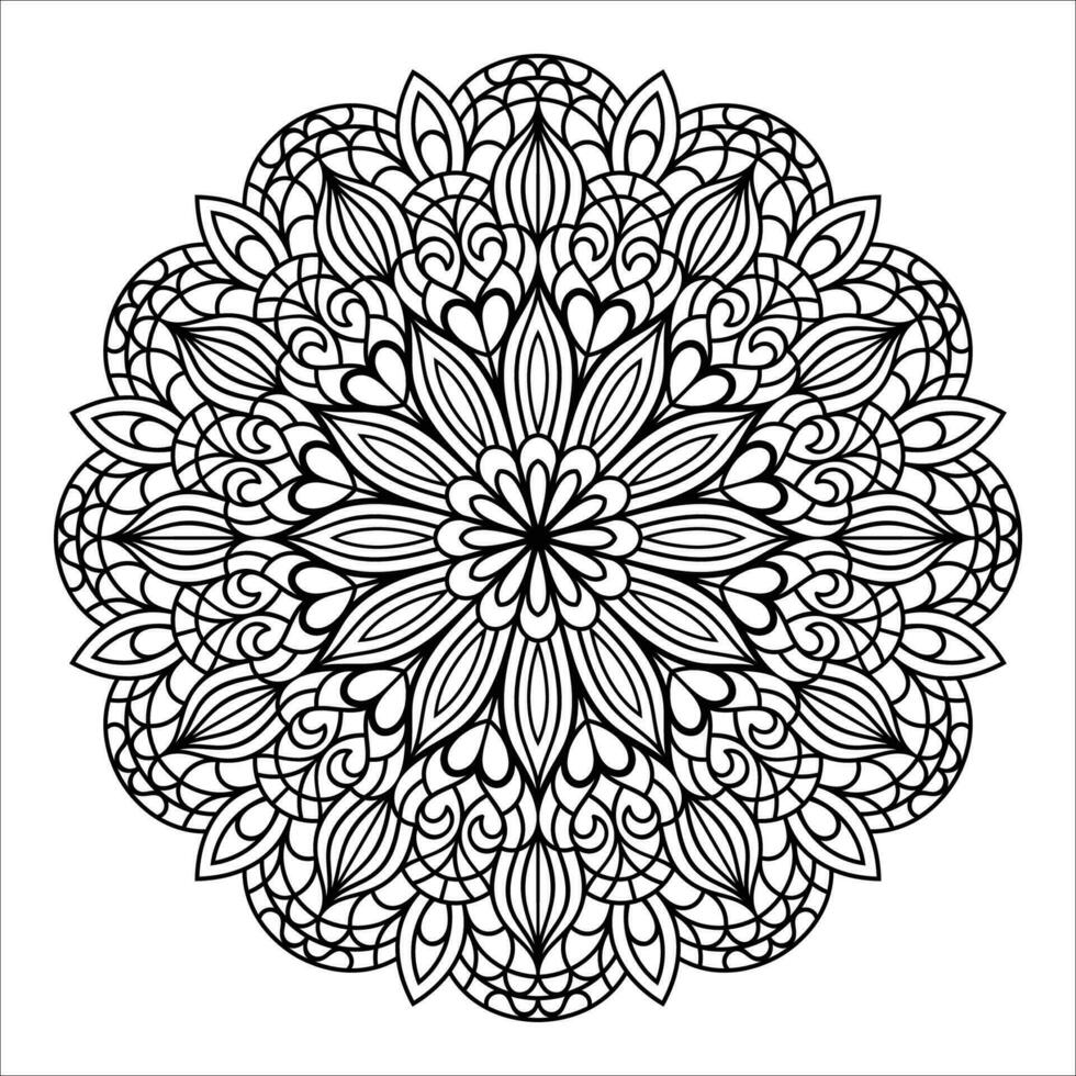 Mandala coloring page for coloring book interior vector