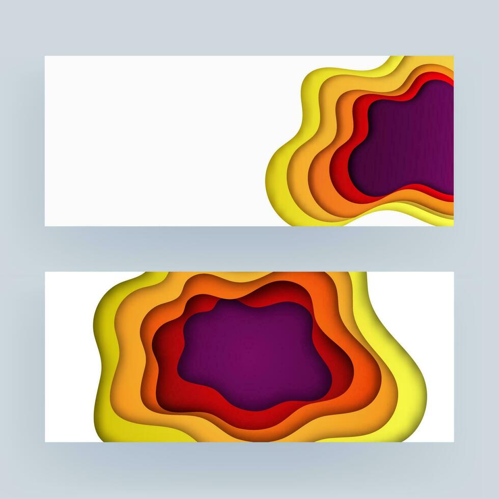 Colorful paper layer cut background in two option. vector