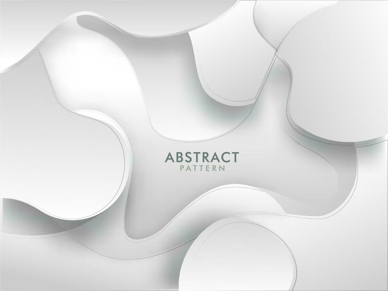 Grey Paper Cut Abstract Fluid Art Background. vector
