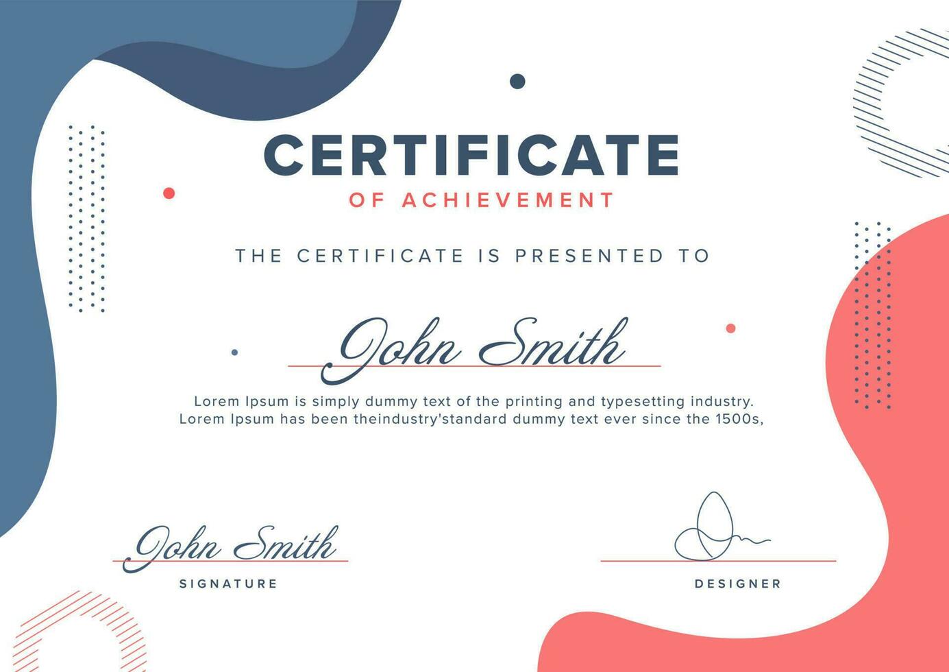 Editable Certificate of Achievement Template Design. vector