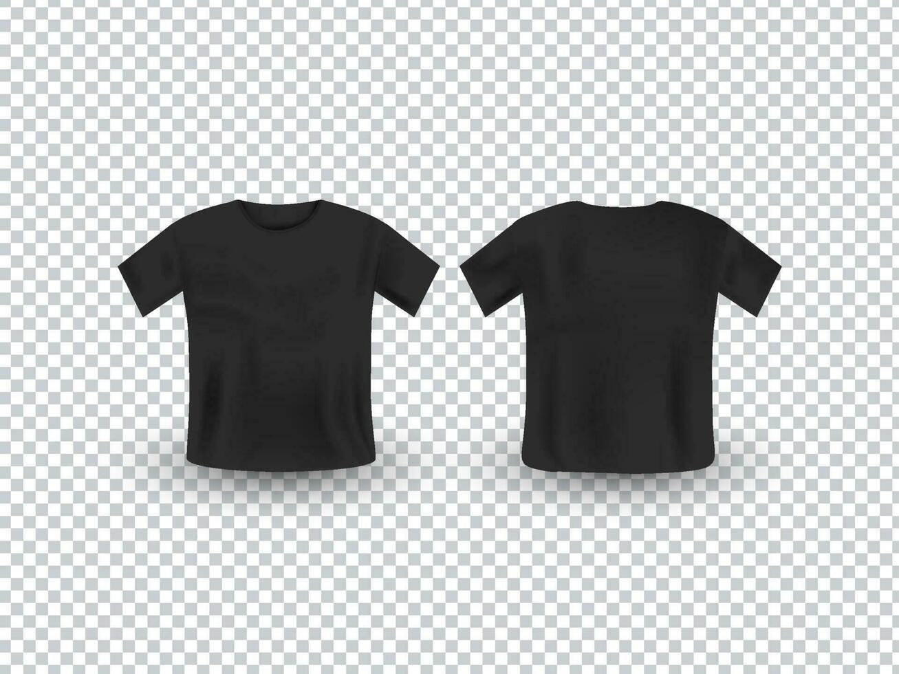 negro realista camiseta Bosquejo. vector