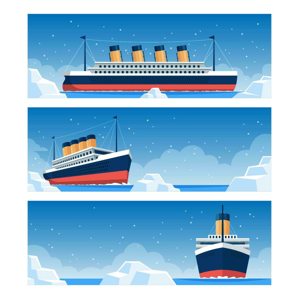 Titanic Remembrance Day Horizontal Banner vector