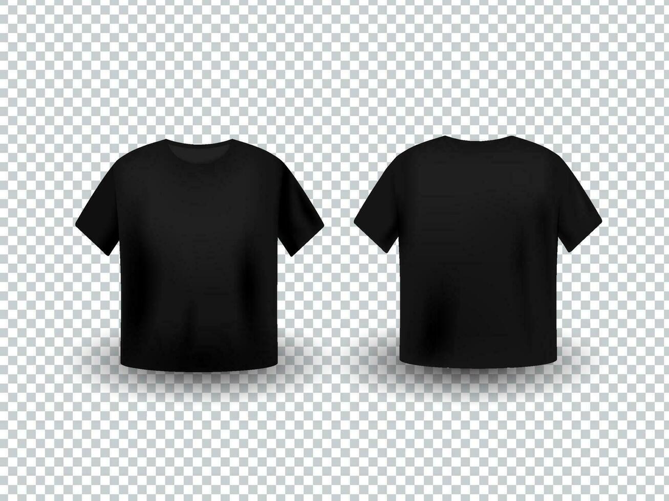 negro realista camiseta Bosquejo. vector