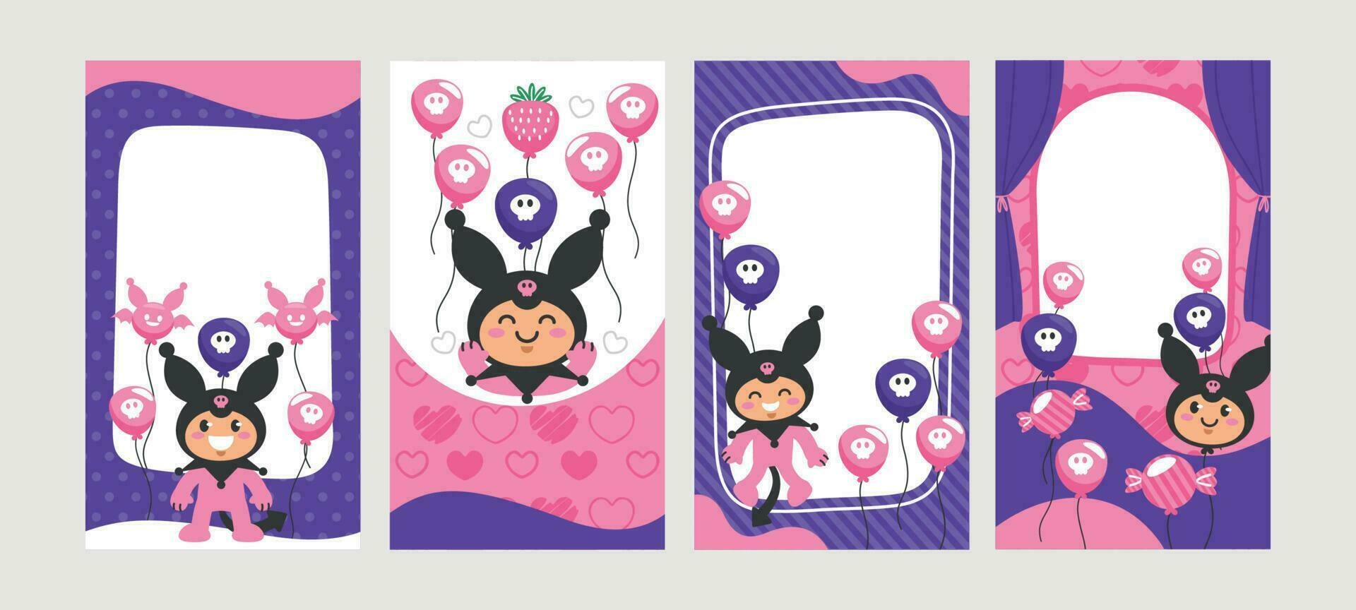Cute Bunny Character for Social Media Story vector