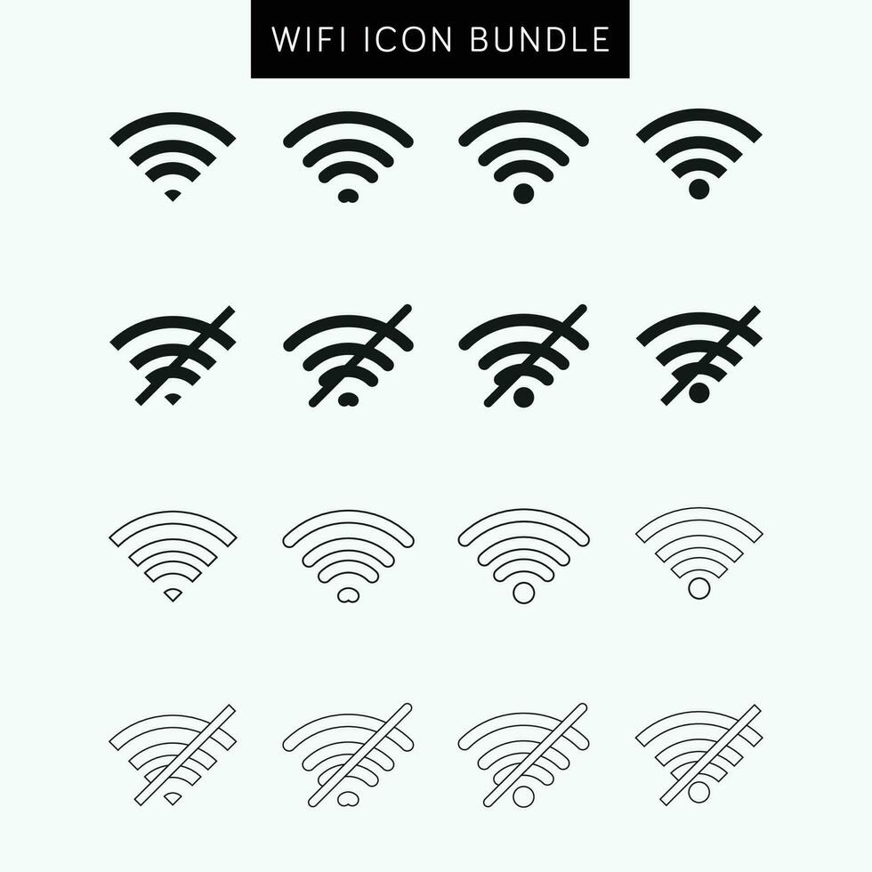 WIFI Icon Bundle Fill and stroke icon flat icon vector