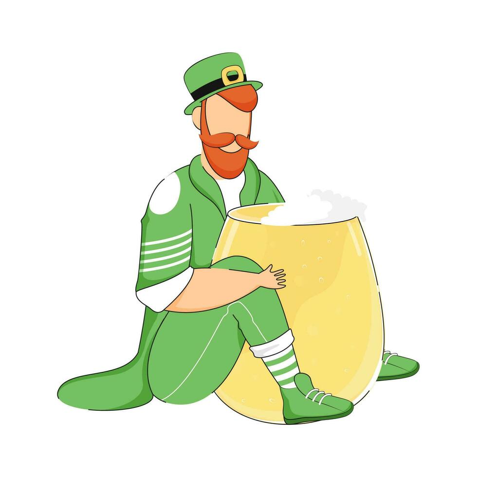 Leprechaun Man Character, Saint Patricks Day Concept. vector