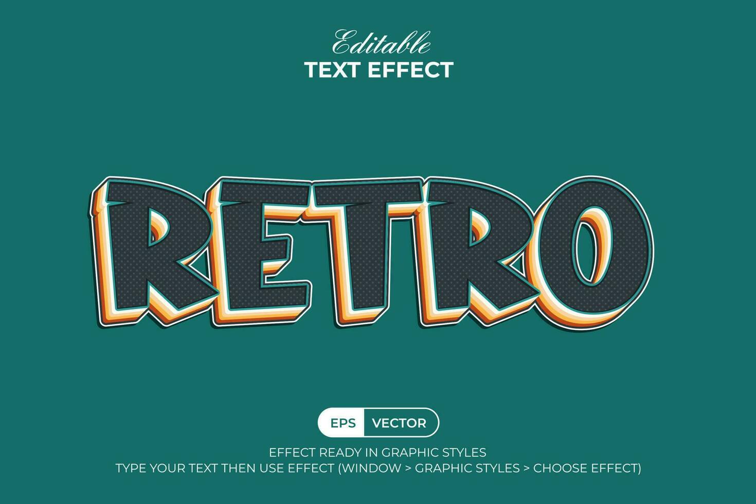 Retro Colorful Text Effect Layered Style. Editable Text Effect Style. vector