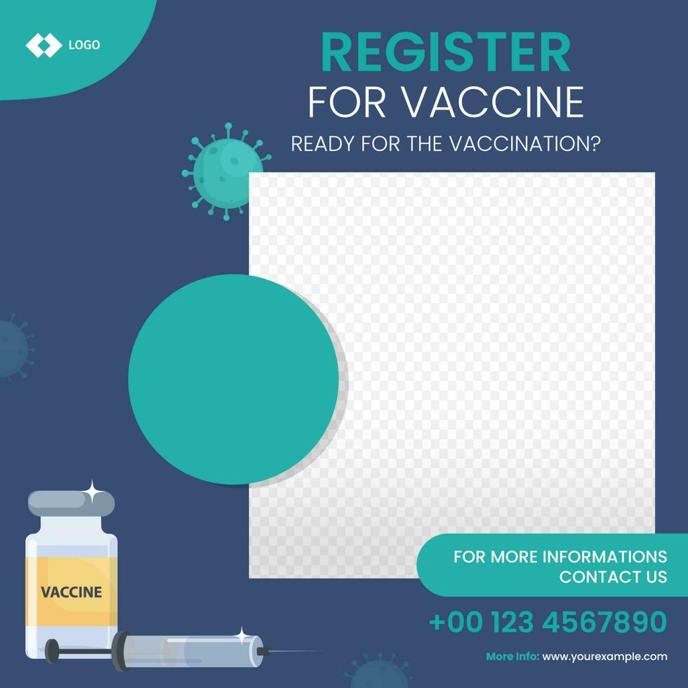 Vaccination Registration Based Poster Design With Vaccine Bottle. vector