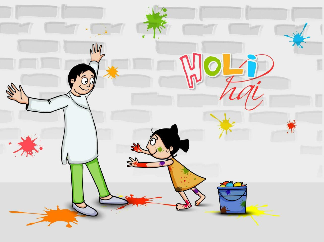 Festival of Colors, Happy Holi Concept. vector