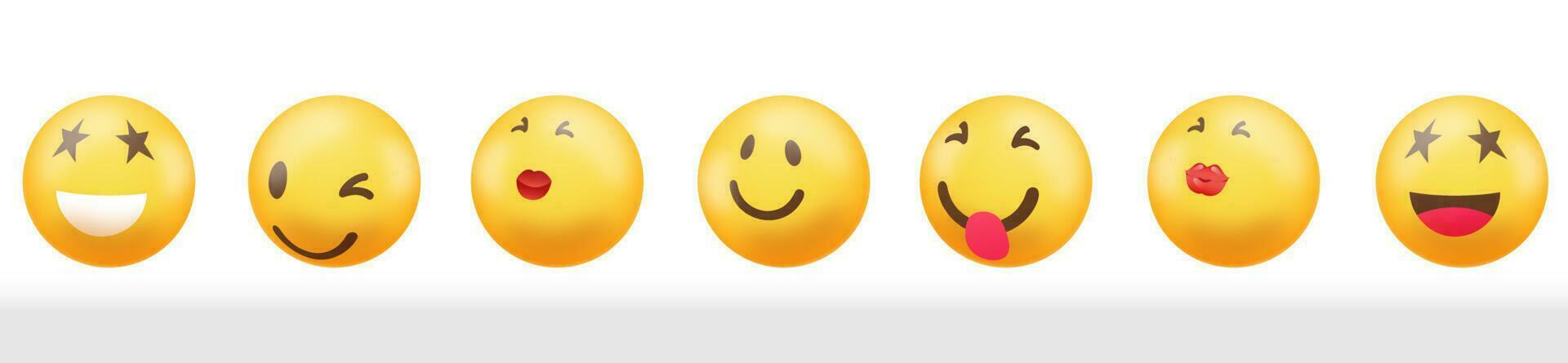 diferente emoticon emojis vector