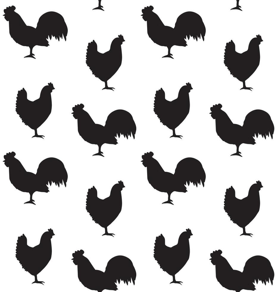 Vector seamless pattern of chicken and duck