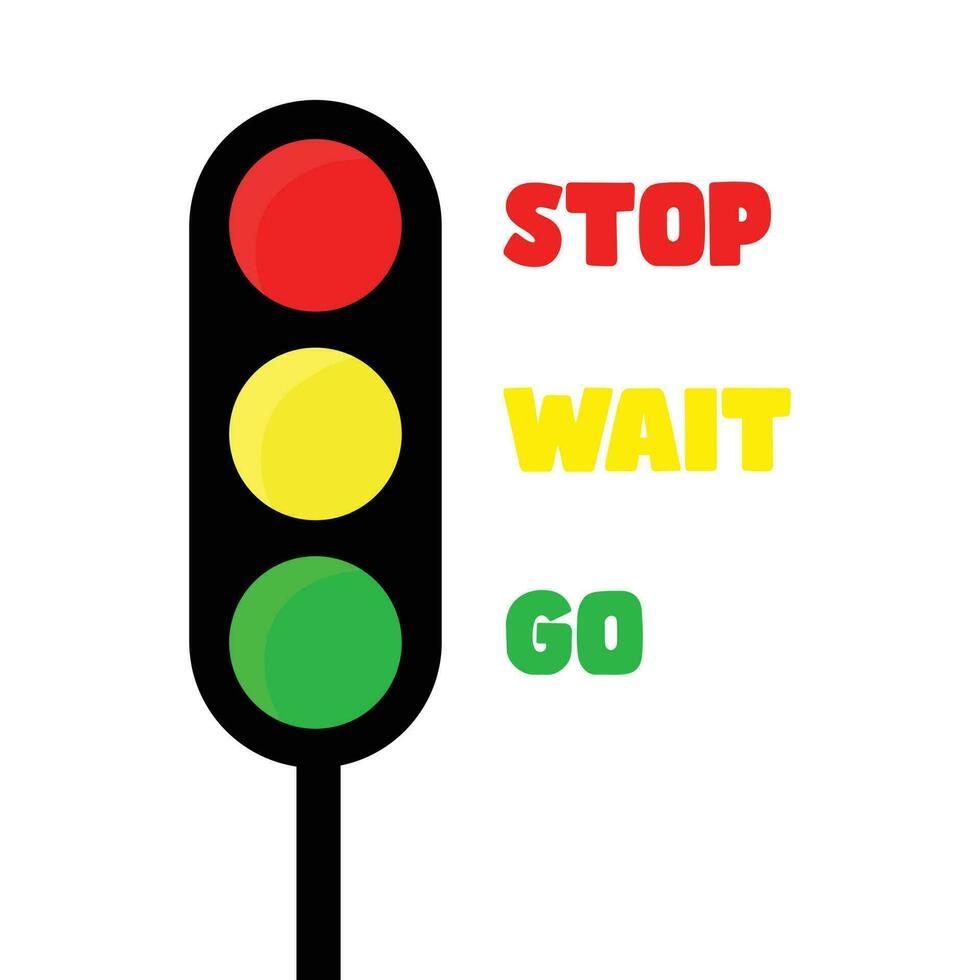 Traffic light day concept illustration for drivers and pedestrians. Colorful doodle illustration. vector