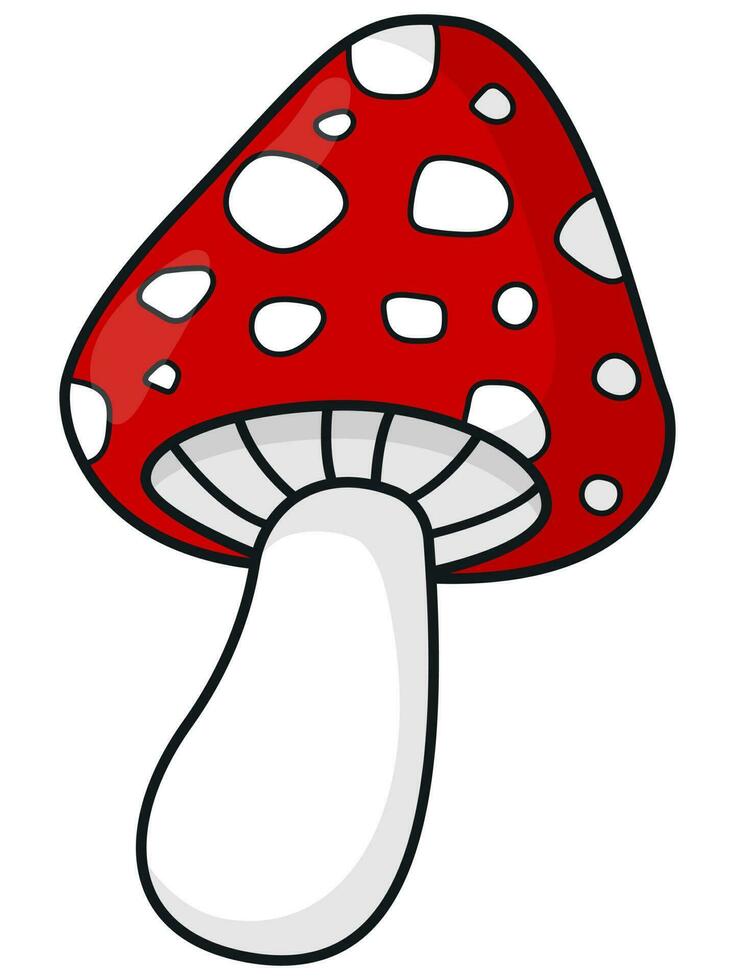 Red fly agaric. Vector illustration.