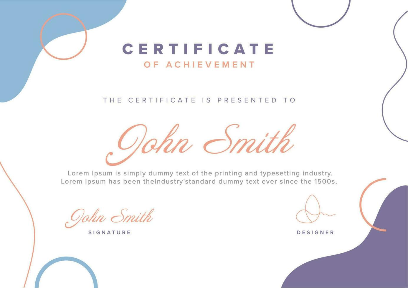 Editable Certificate Of Achievement Template Layout in White Color. vector